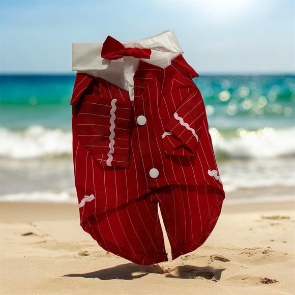 Pet Suit Bowtie Short Sleeve Cat & Dog Wedding Suit – Formal Shirt for Small Pet - Picture 3 of 3